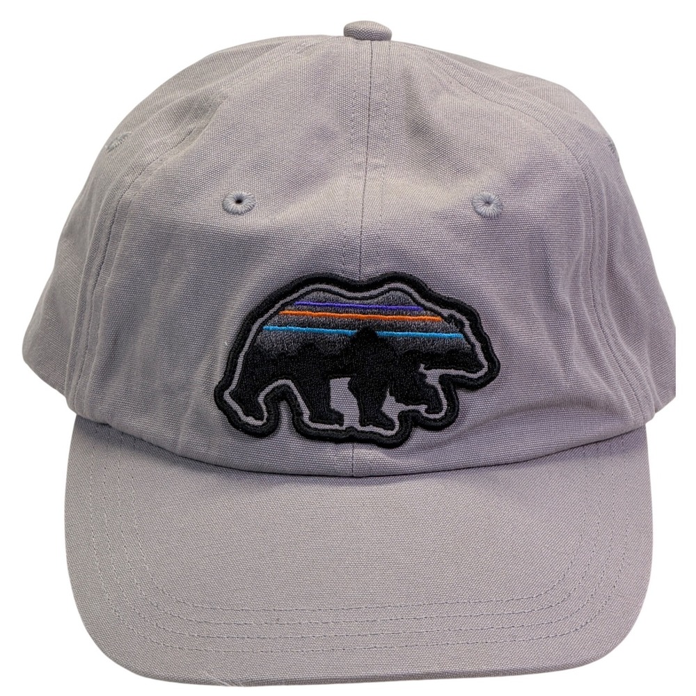 Patagonia Fitz Roy Bear Trucker Hat Grey Adjustable Strapback Netplus Brim